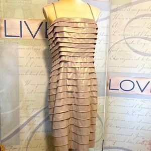 *HOST PICK* Anne Klein New York Gold Metallic Dress SZ 12